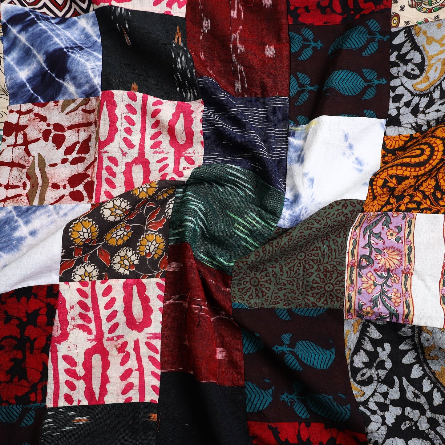 Buy Multicolor Handcrafted Patchwork Cotton Kurta Material