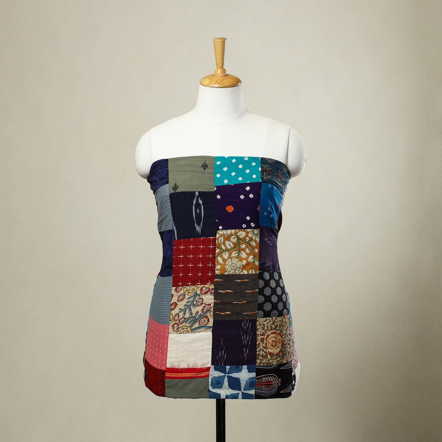 Multicolor Handcrafted Patchwork Cotton Kurta Material