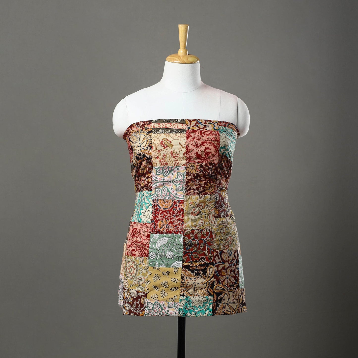 Multicolor - handcrafted patchwork cotton unstitched kurta