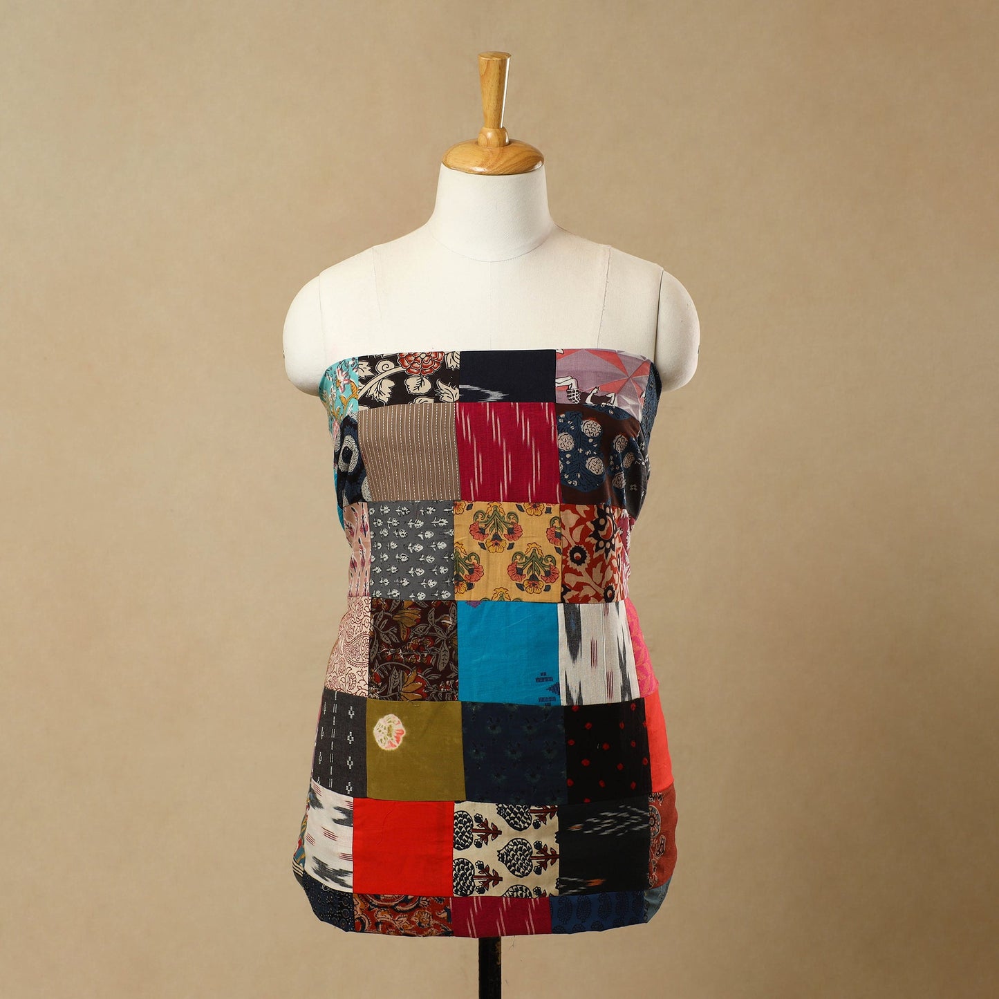 Multicolor - Handcrafted Patchwork Cotton Kurta Material (2.7m) 36