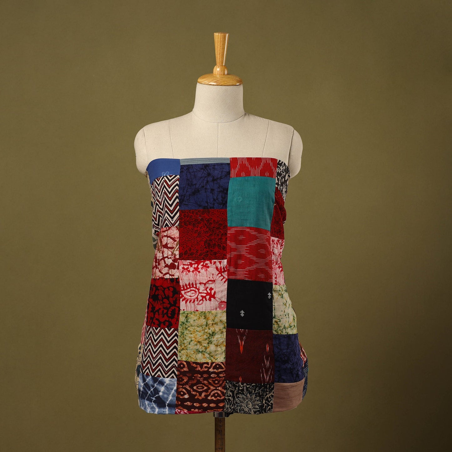 Multicolor Handcrafted Patchwork Cotton Kurta Material