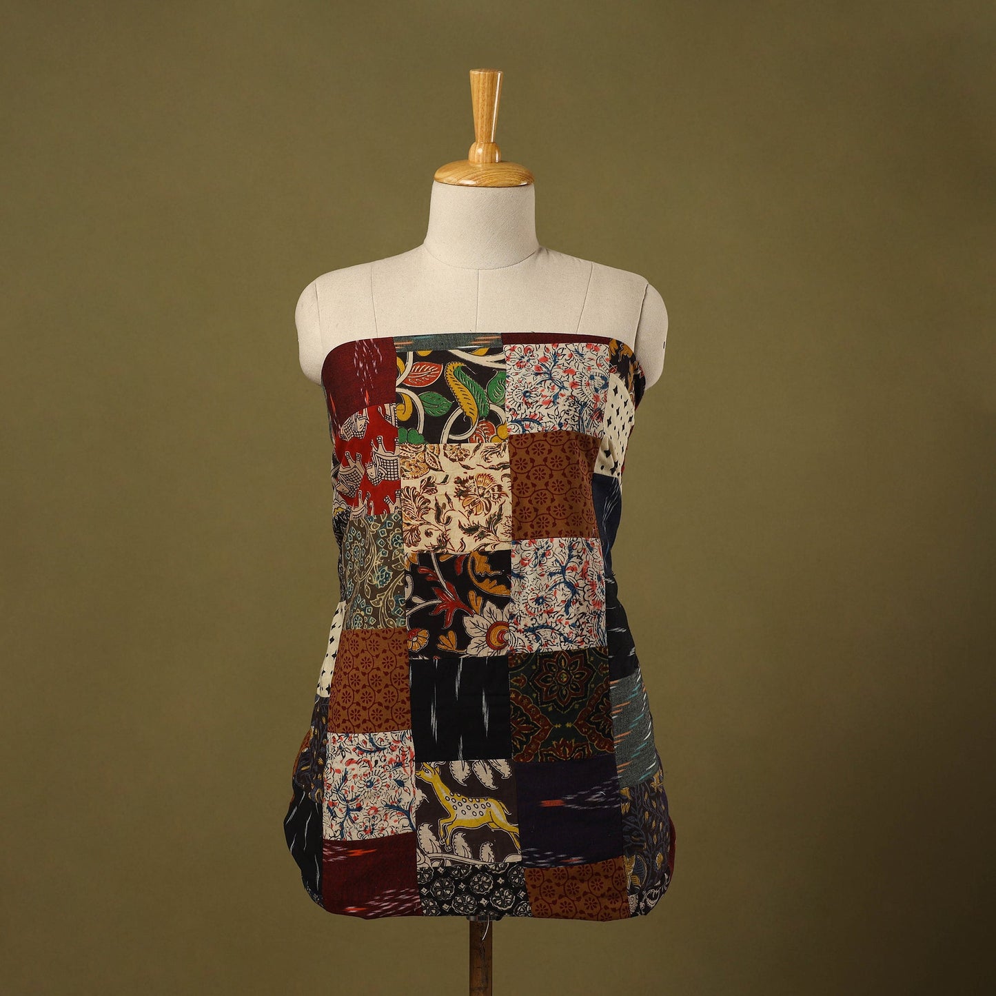Multicolor Handcrafted Patchwork Cotton Kurta Material