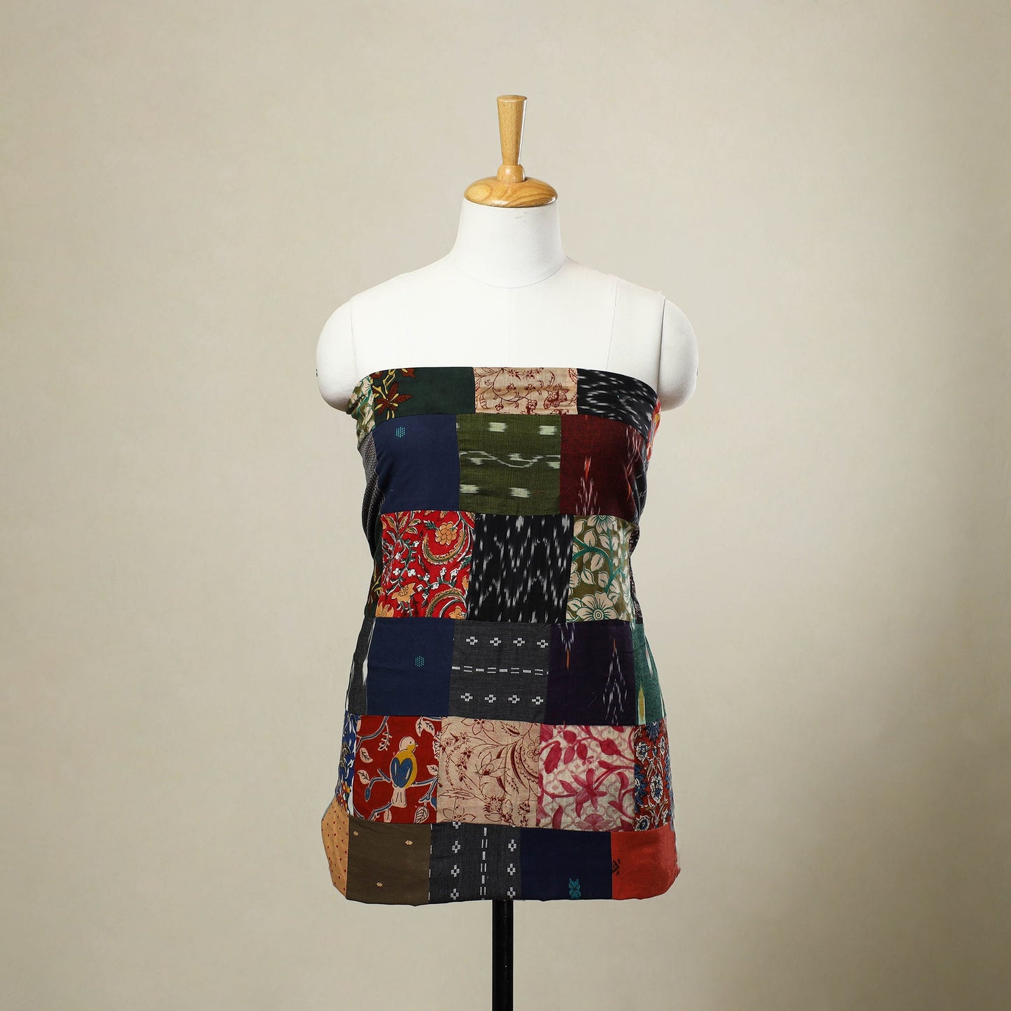 Multicolor - handcrafted patchwork cotton unstitched kurta