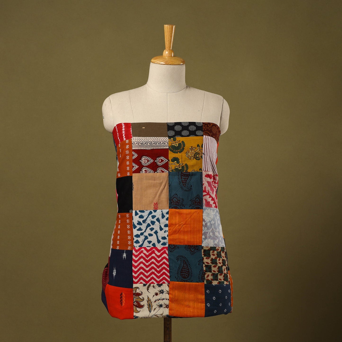 Multicolor Handcrafted Patchwork Cotton Kurta Material