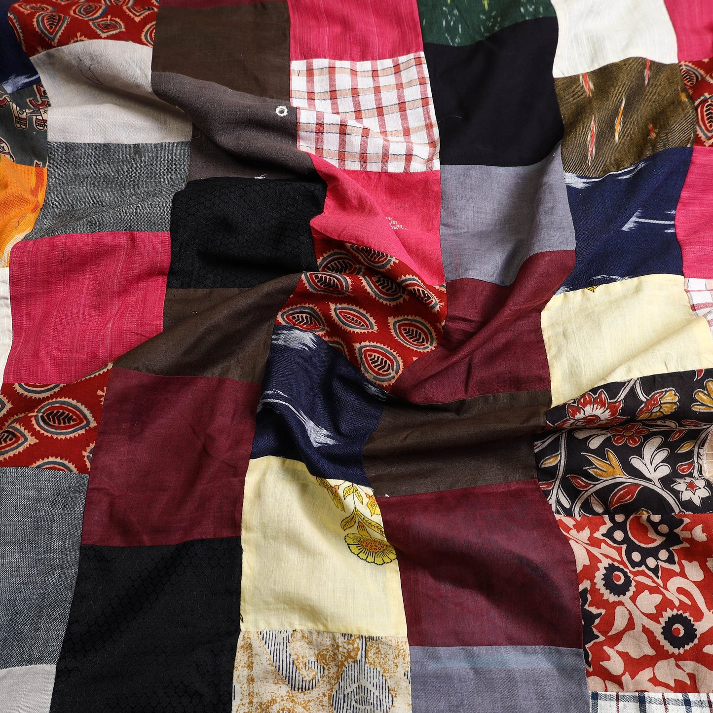 Buy Multicolor Handcrafted Patchwork Cotton Kurta Material