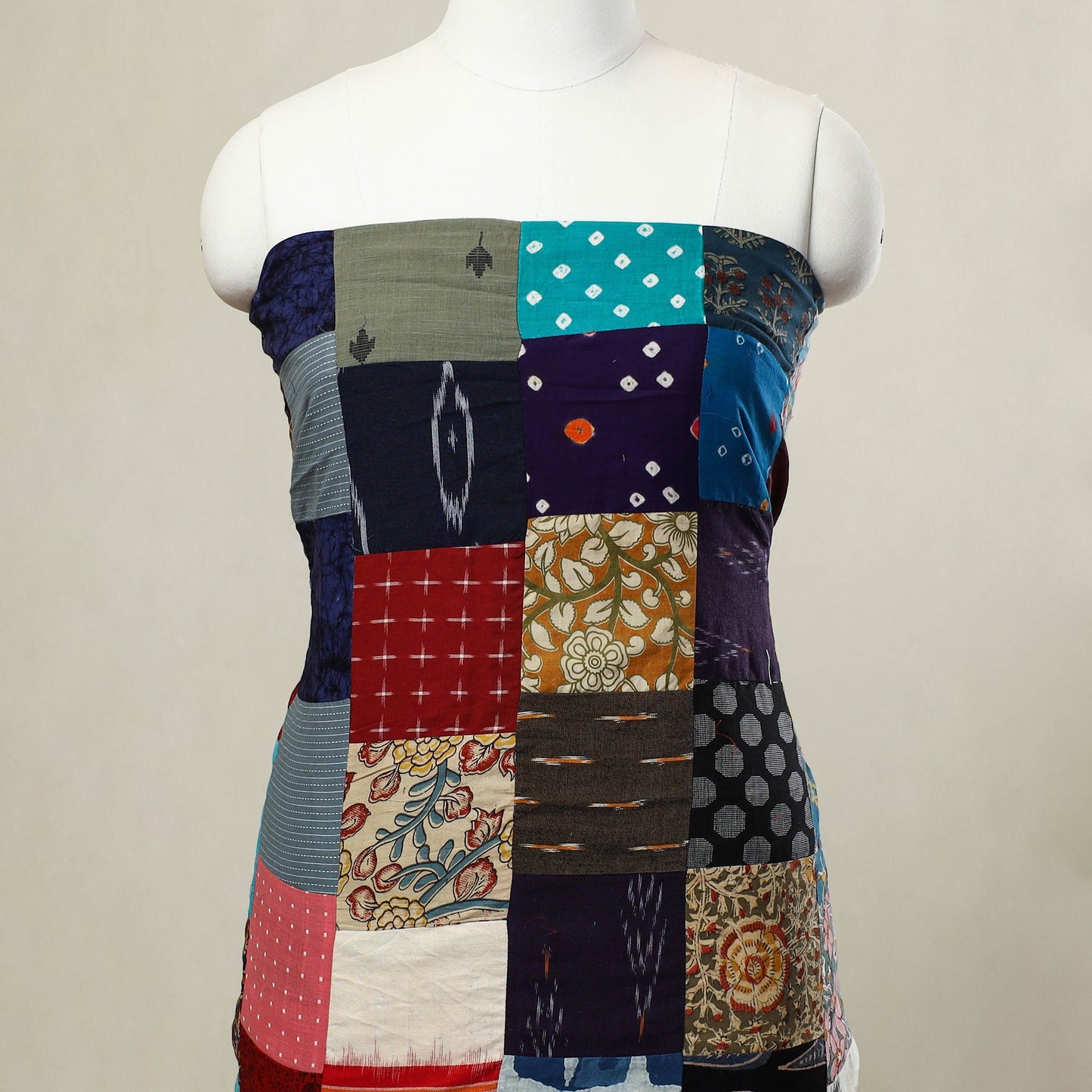 Multicolor Handcrafted Patchwork Cotton Kurta Material