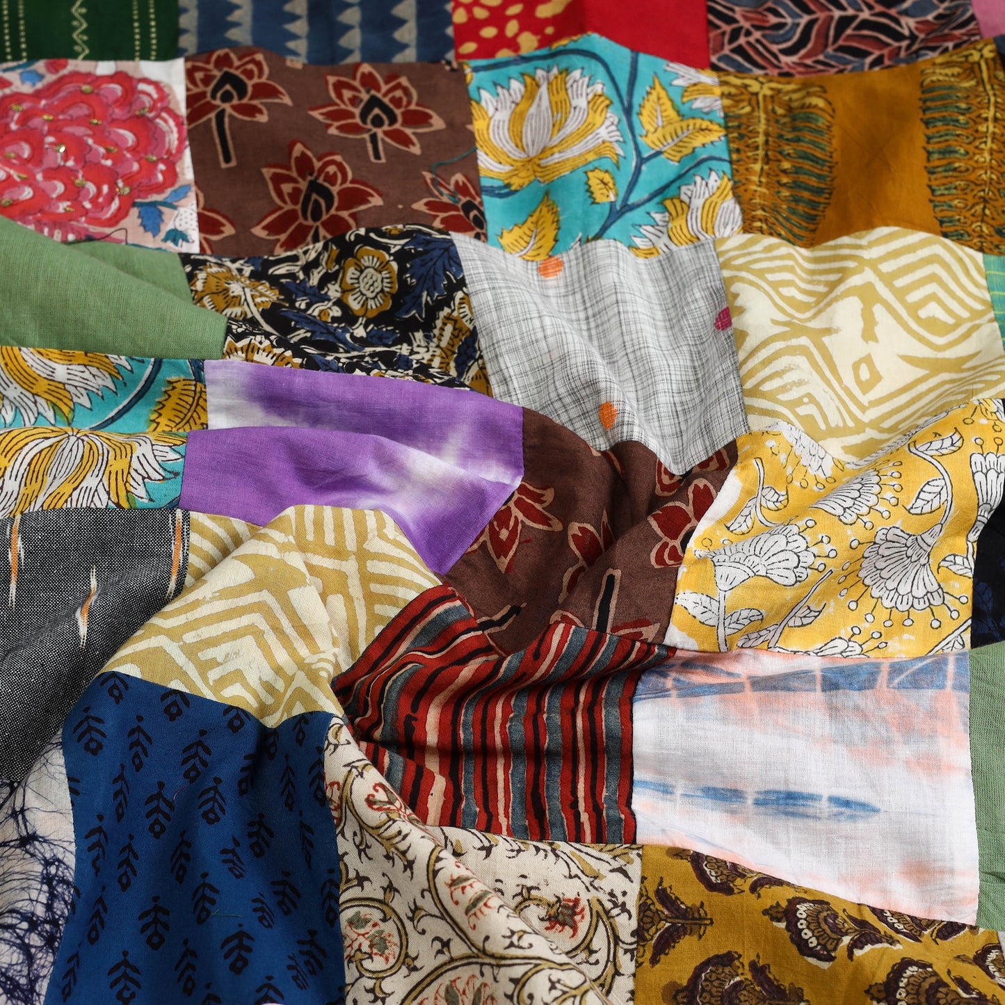 Handcrafted Patchwork Cotton Kurta Material