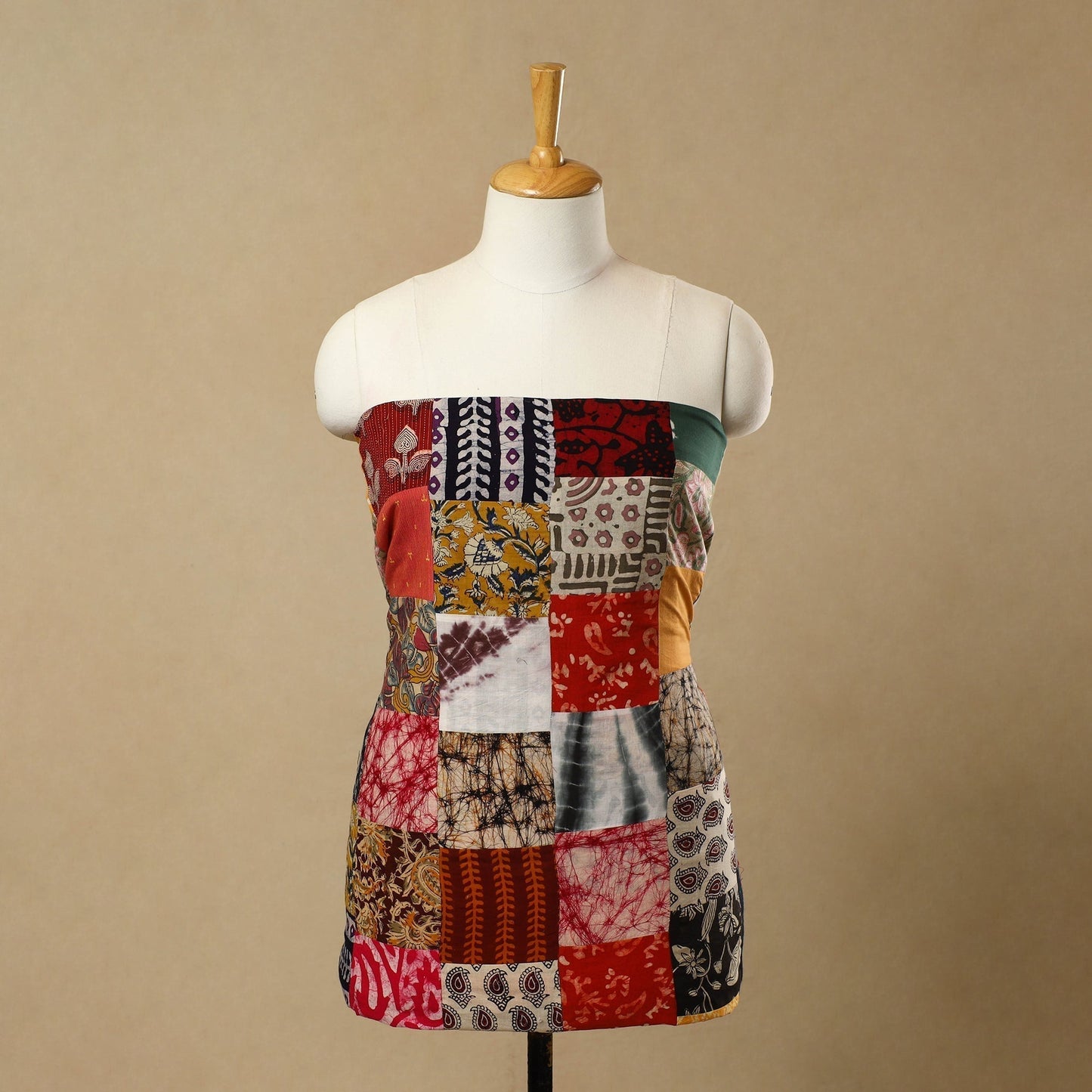 Multicolor - Handcrafted Patchwork Cotton Kurta Material (2.7m) 29