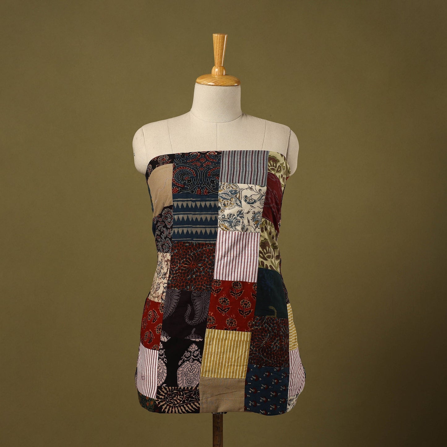 Multicolor Handcrafted Patchwork Cotton Kurta Material