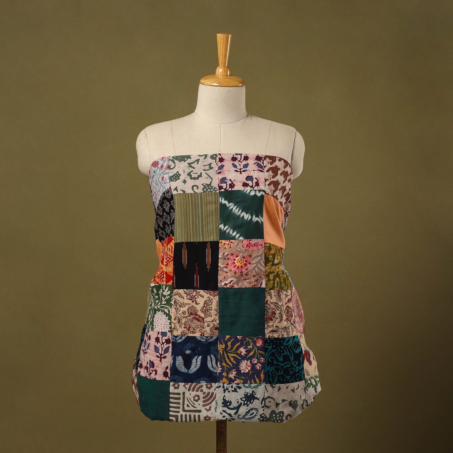 Multicolor Handcrafted Patchwork Cotton Kurta Material