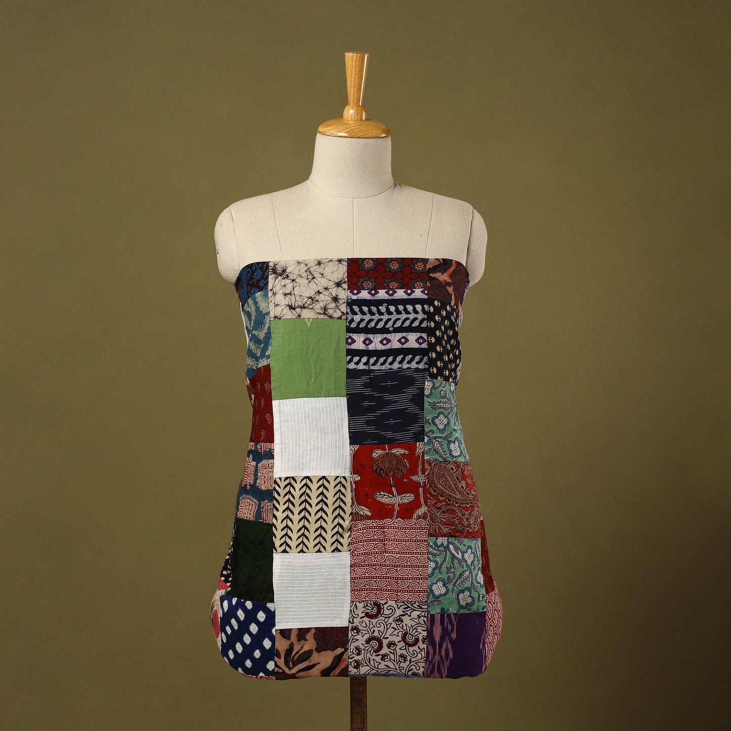 Multicolor Handcrafted Patchwork Cotton Kurta Material