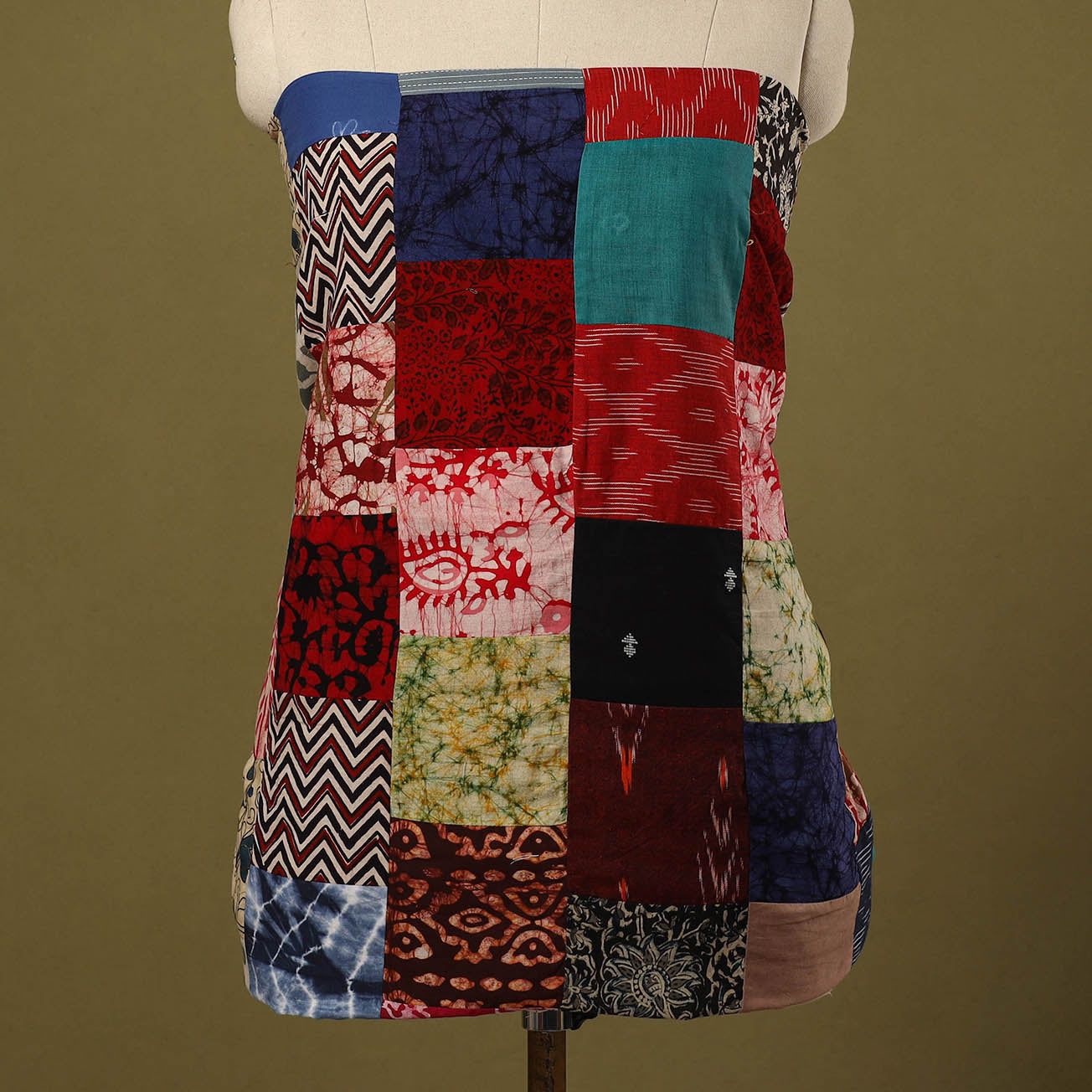 Multicolor Handcrafted Patchwork Cotton Kurta Material