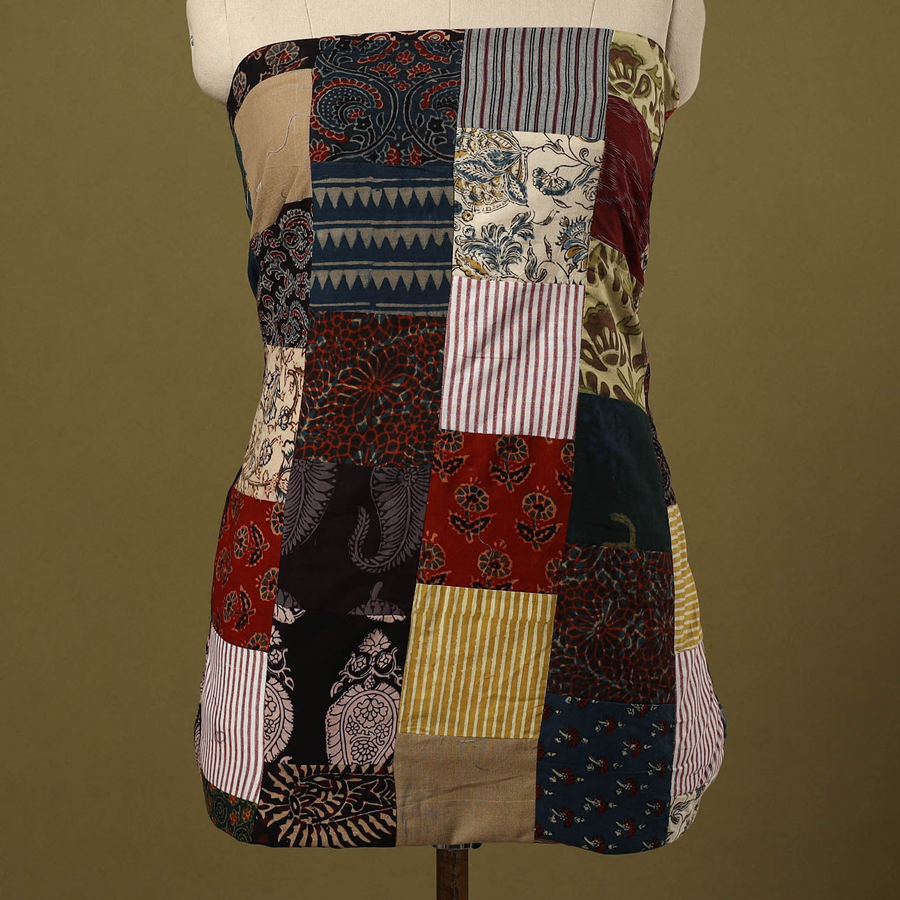 Multicolor Handcrafted Patchwork Cotton Kurta Material
