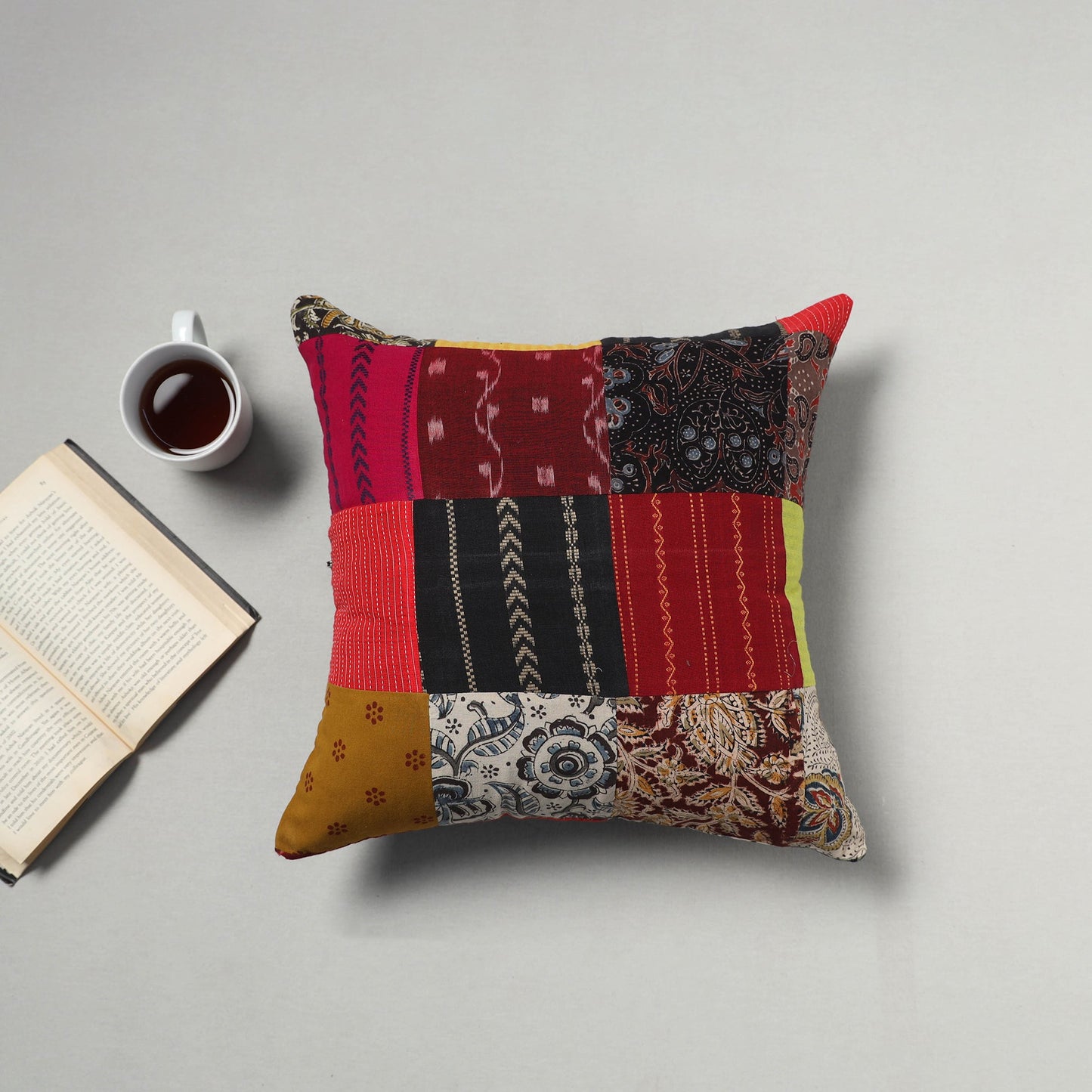 Multicolor - handcrafted patchwork cushion cover 18
