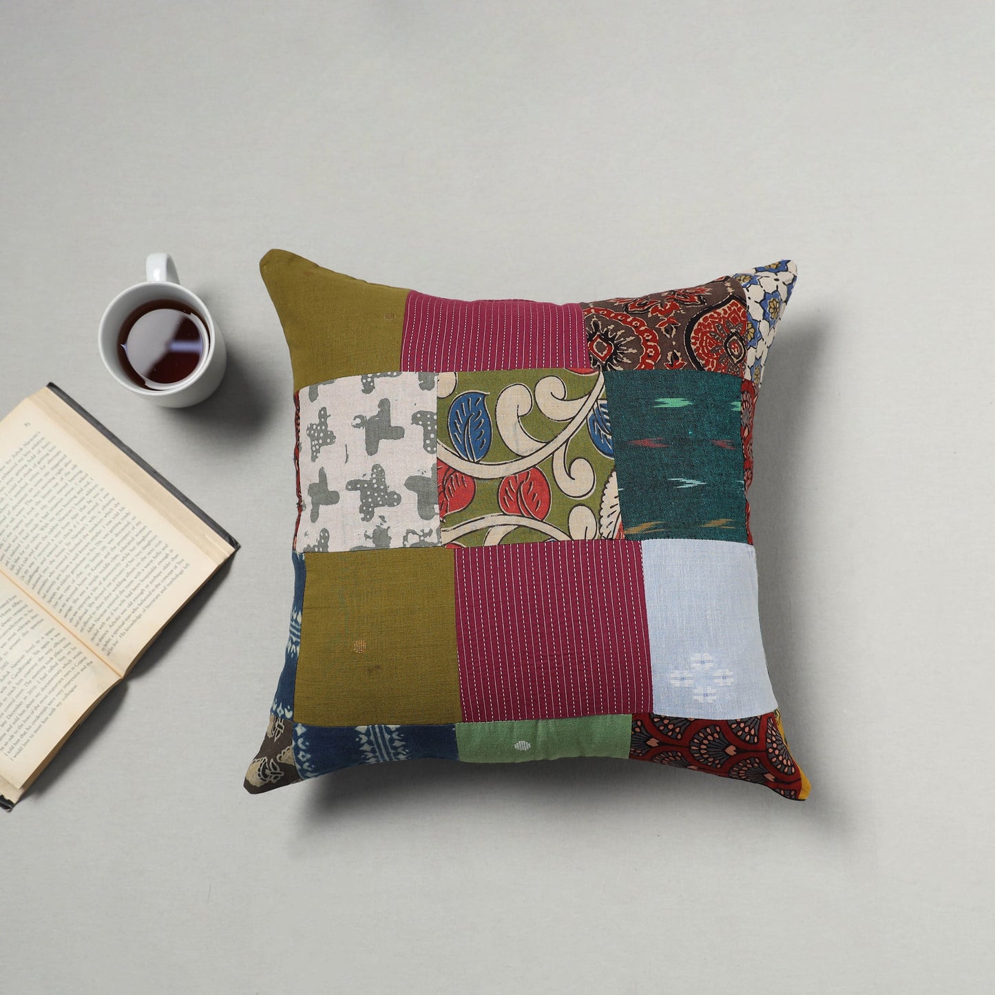 Multicolor - handcrafted patchwork cushion cover 22