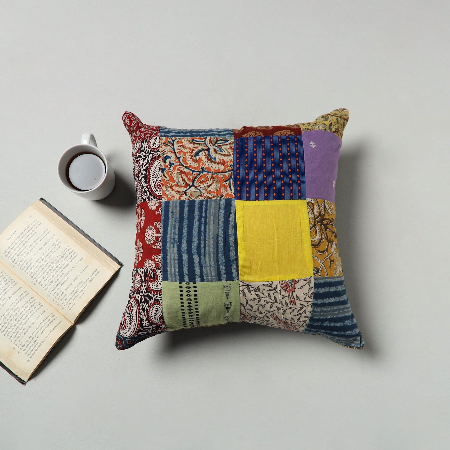 Multicolor Handcrafted Patchwork Cushion Cover