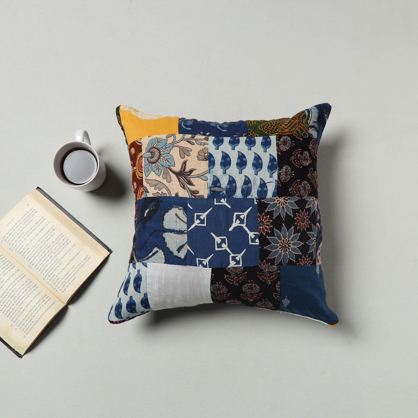 Multicolor Handcrafted Patchwork Cushion Cover