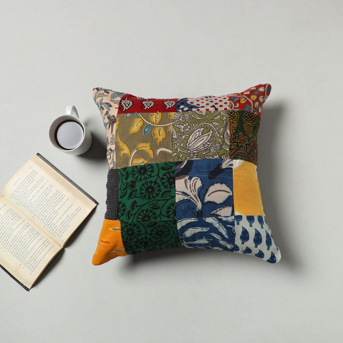 Multicolor - handcrafted patchwork cushion cover 58