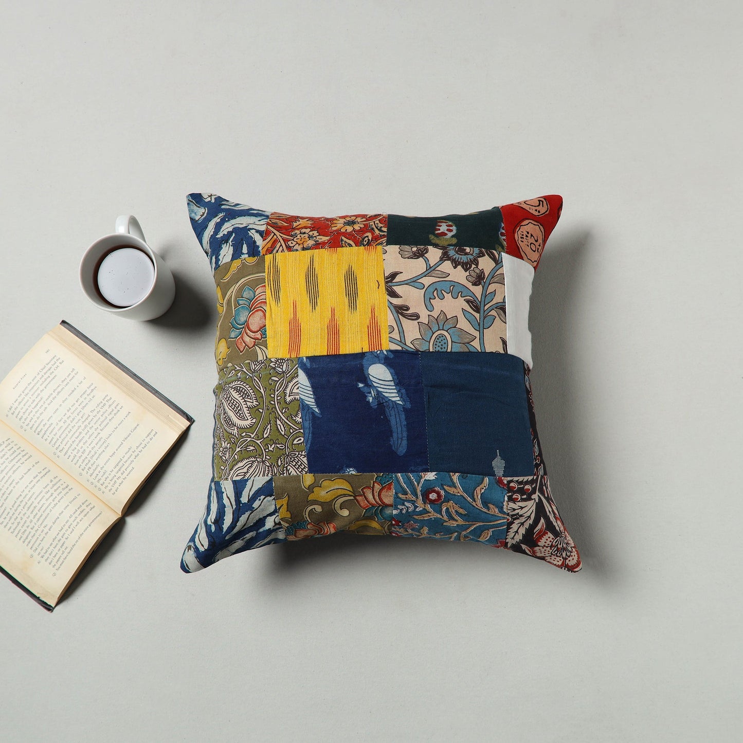 Multicolor Handcrafted Patchwork Cushion Cover