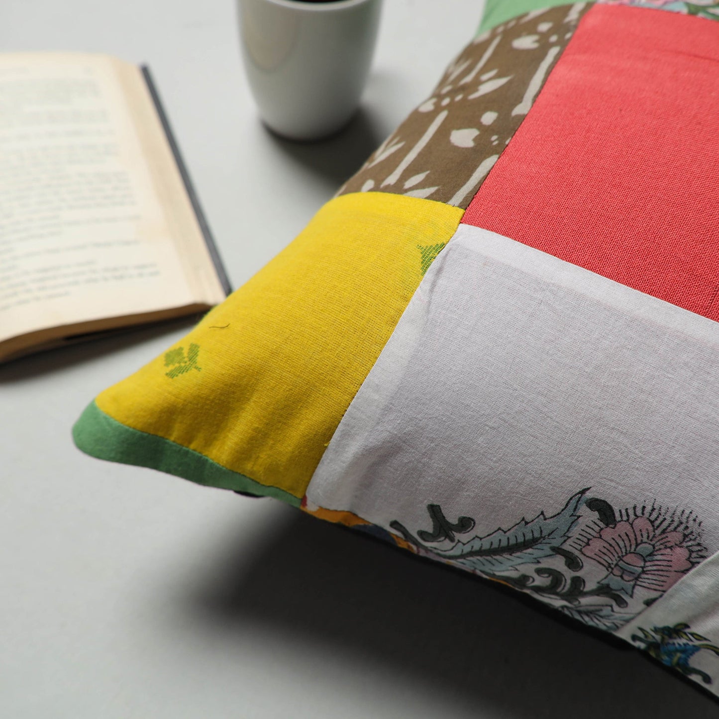 Multicolor Handcrafted Patchwork Cushion Cover
