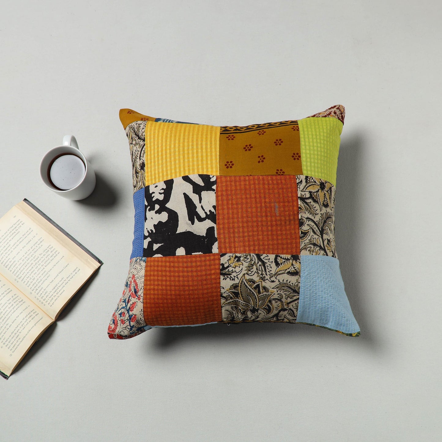 Multicolor Handcrafted Patchwork Cushion Cover