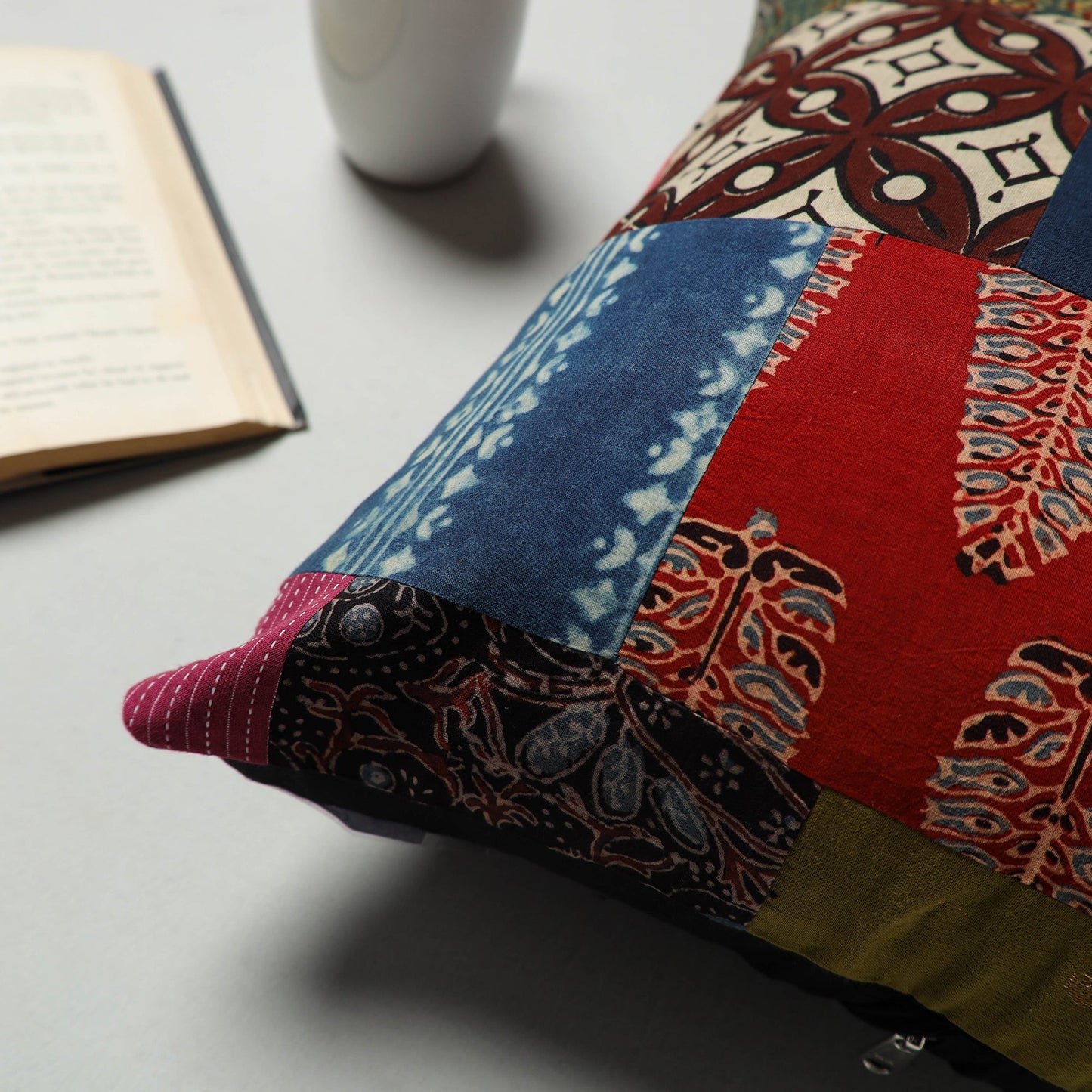 Multicolor Handcrafted Patchwork Cushion Cover