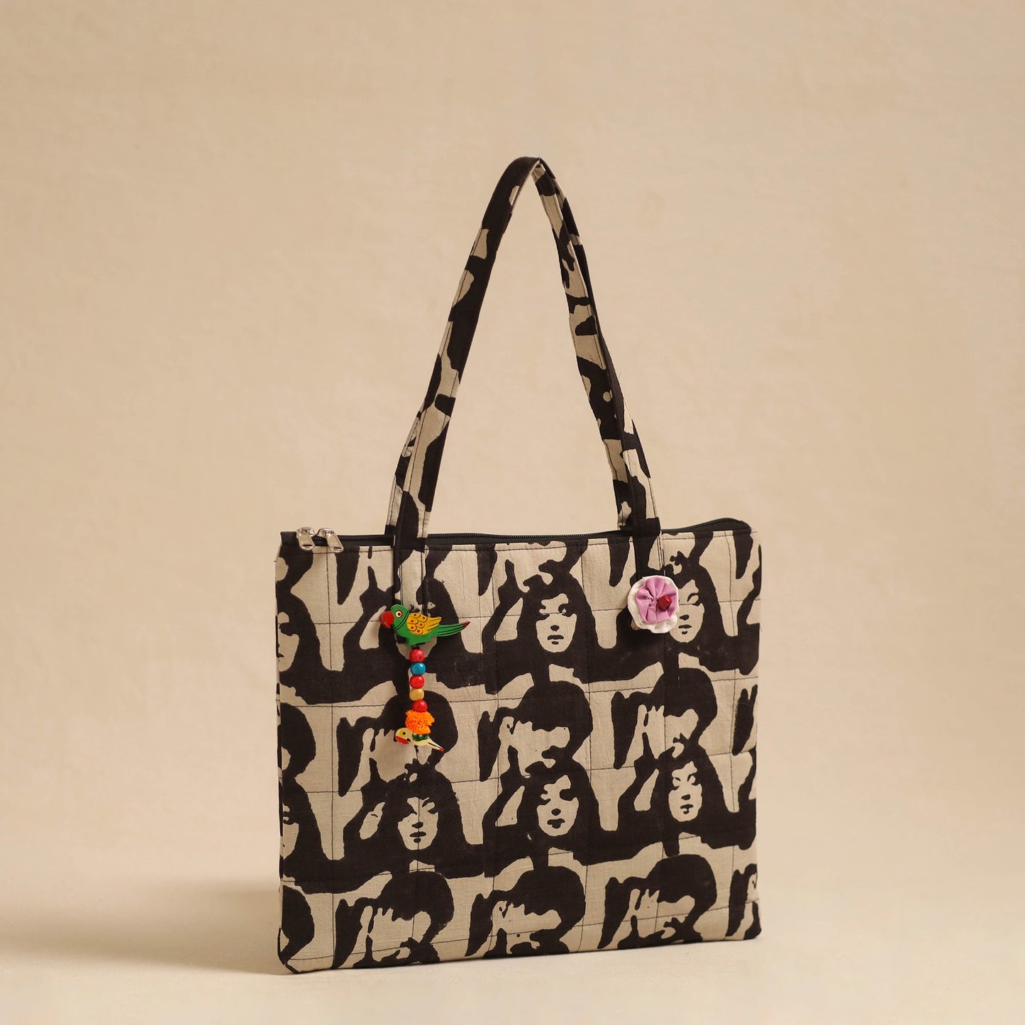 Multicolor Handcrafted Quilted Cotton Hand Bag