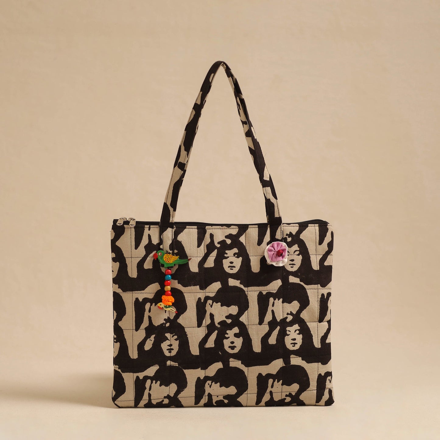Multicolor Handcrafted Quilted Cotton Hand Bag