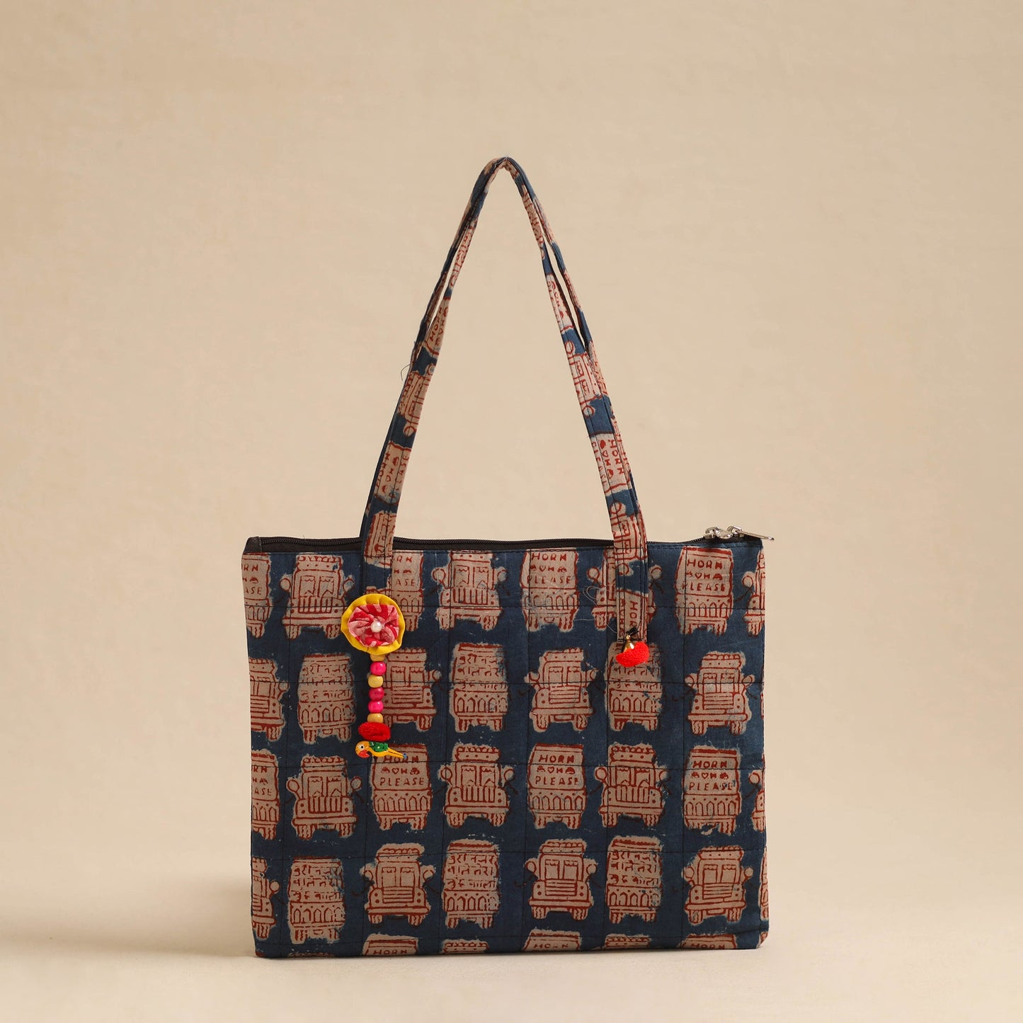 Multicolor Handcrafted Quilted Cotton Hand Bag