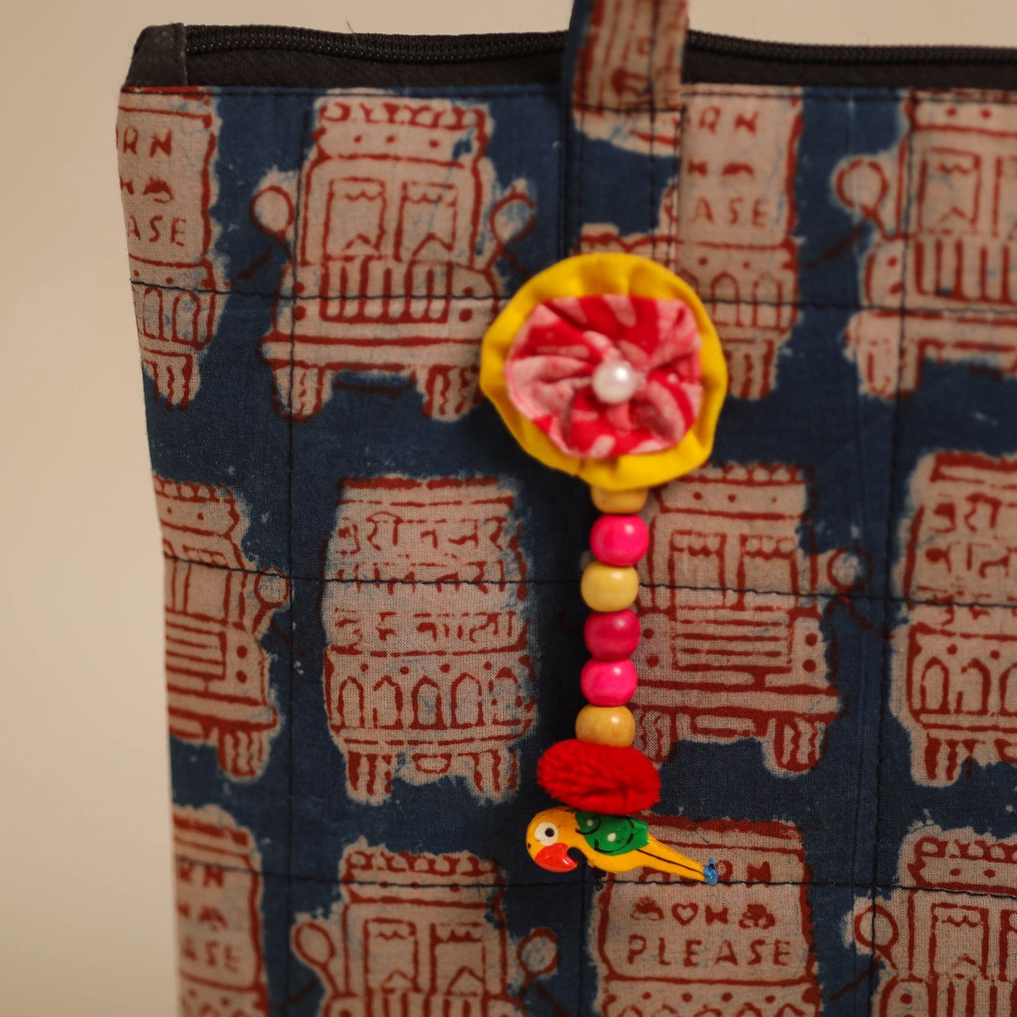 Multicolor Handcrafted Quilted Cotton Hand Bag
