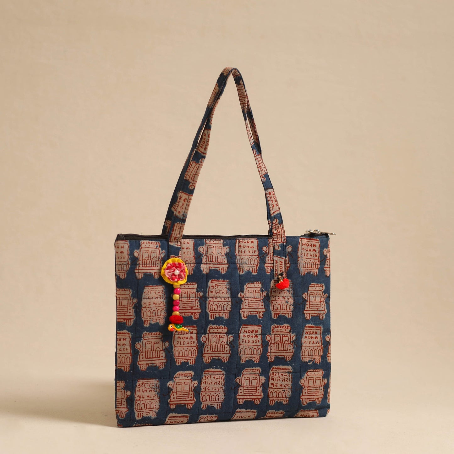 Multicolor Handcrafted Quilted Cotton Hand Bag