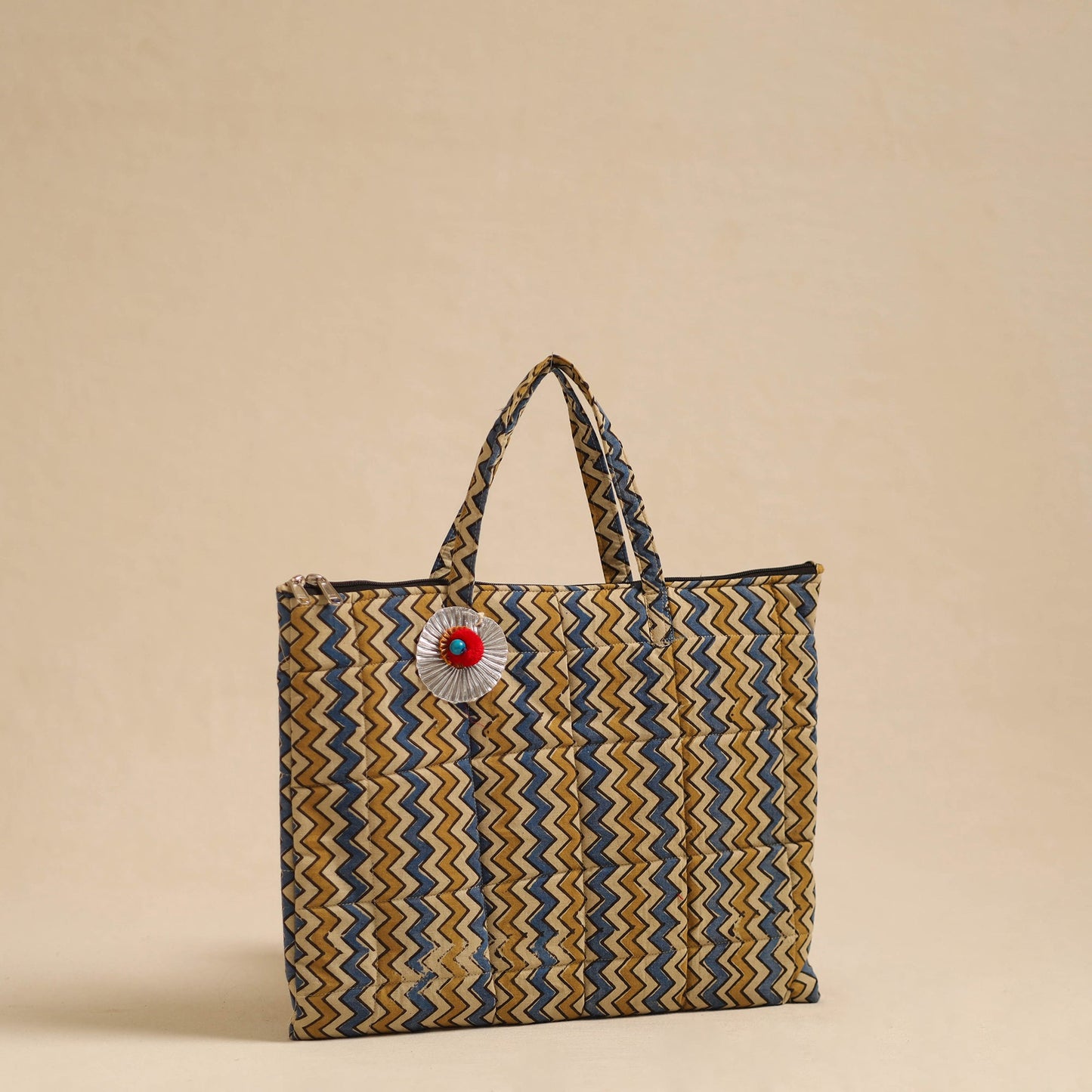 Multicolor Handcrafted Quilted Cotton Hand Bag