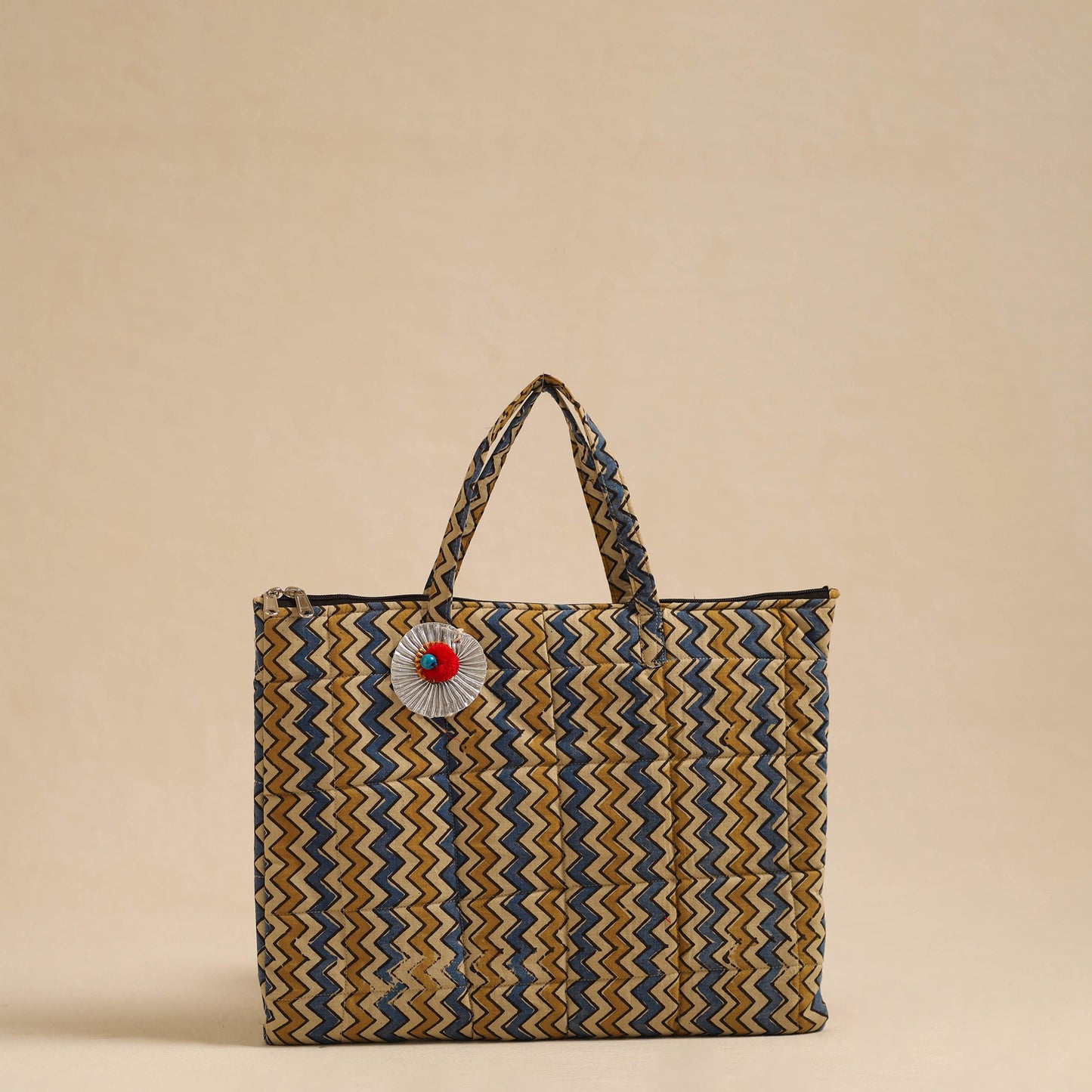 Multicolor Handcrafted Quilted Cotton Hand Bag