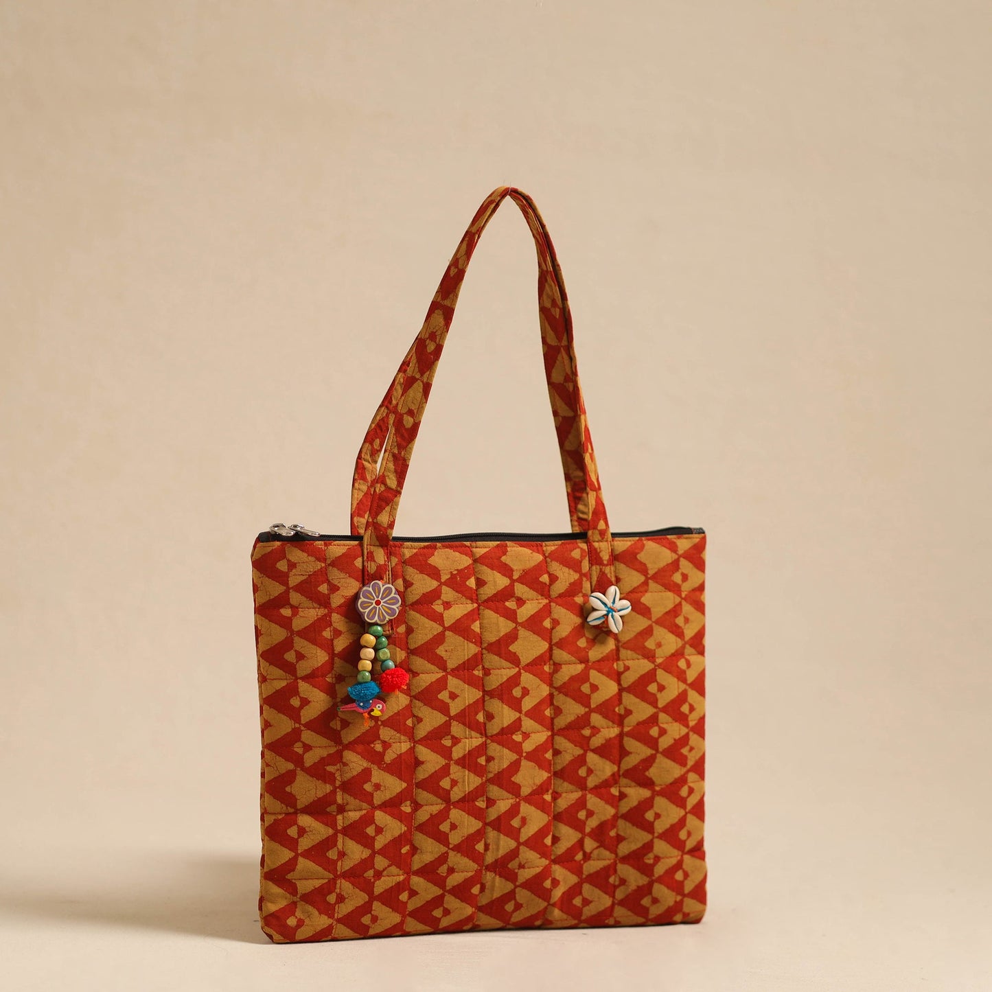 Multicolor Handcrafted Quilted Cotton Hand Bag