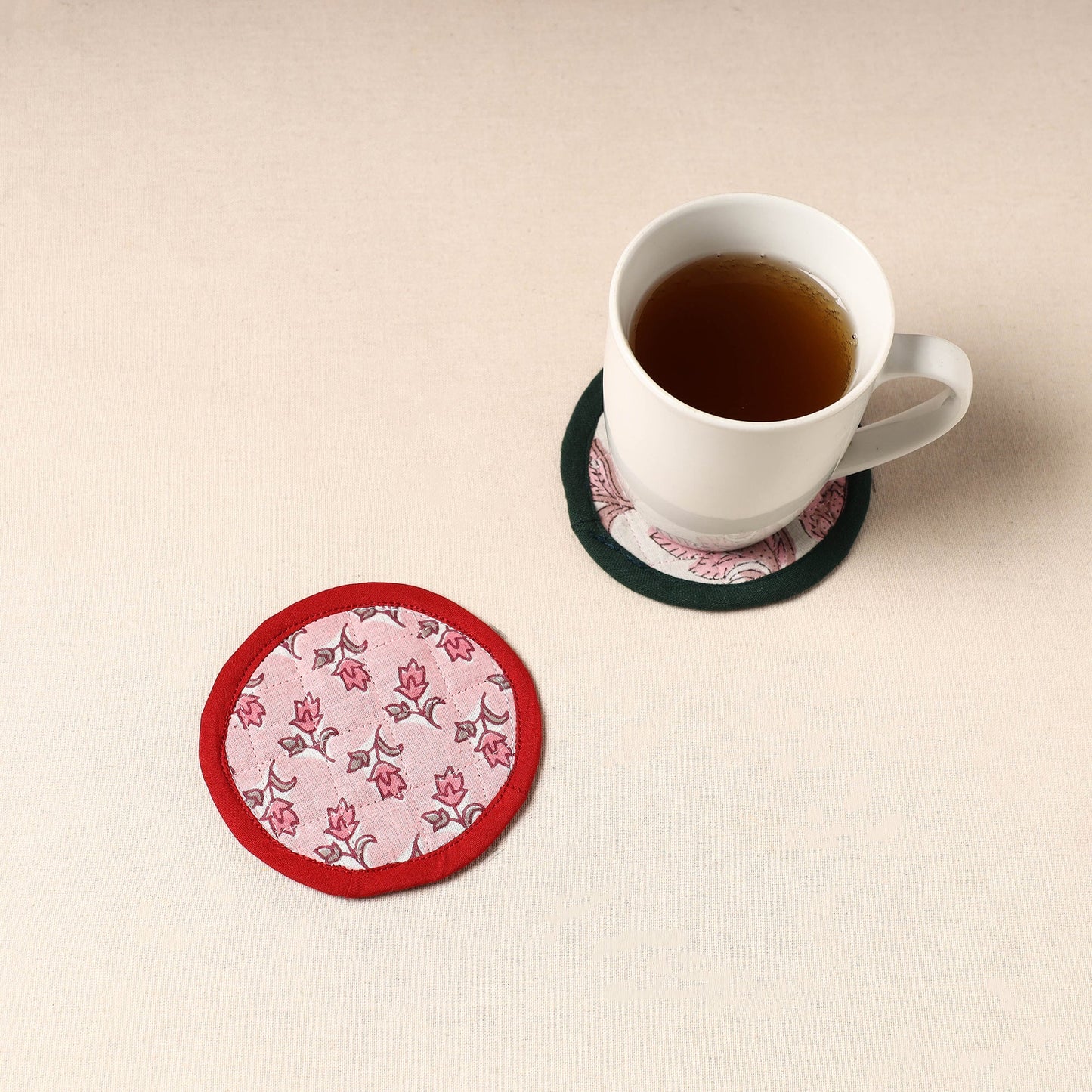 Multicolor Handcrafted Sanganeri Print Coaster (Set of 2)