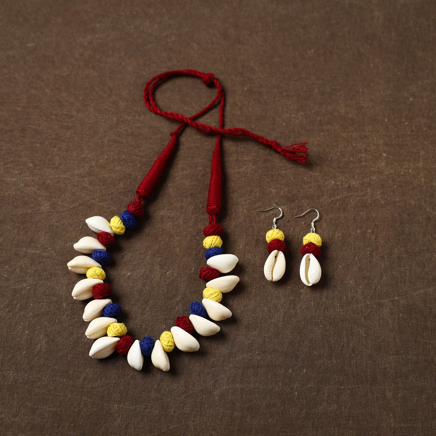 Handcrafted Shell & Thread Work Necklace Set
