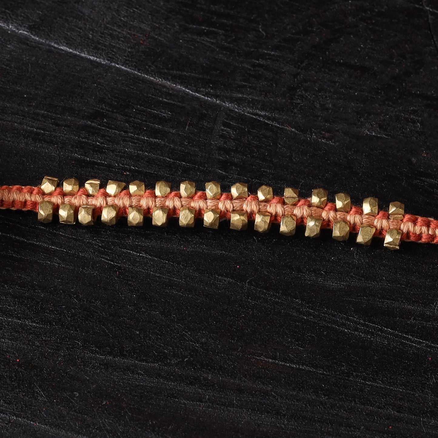 Handcrafted tribal dokra brass thread rakhi 15