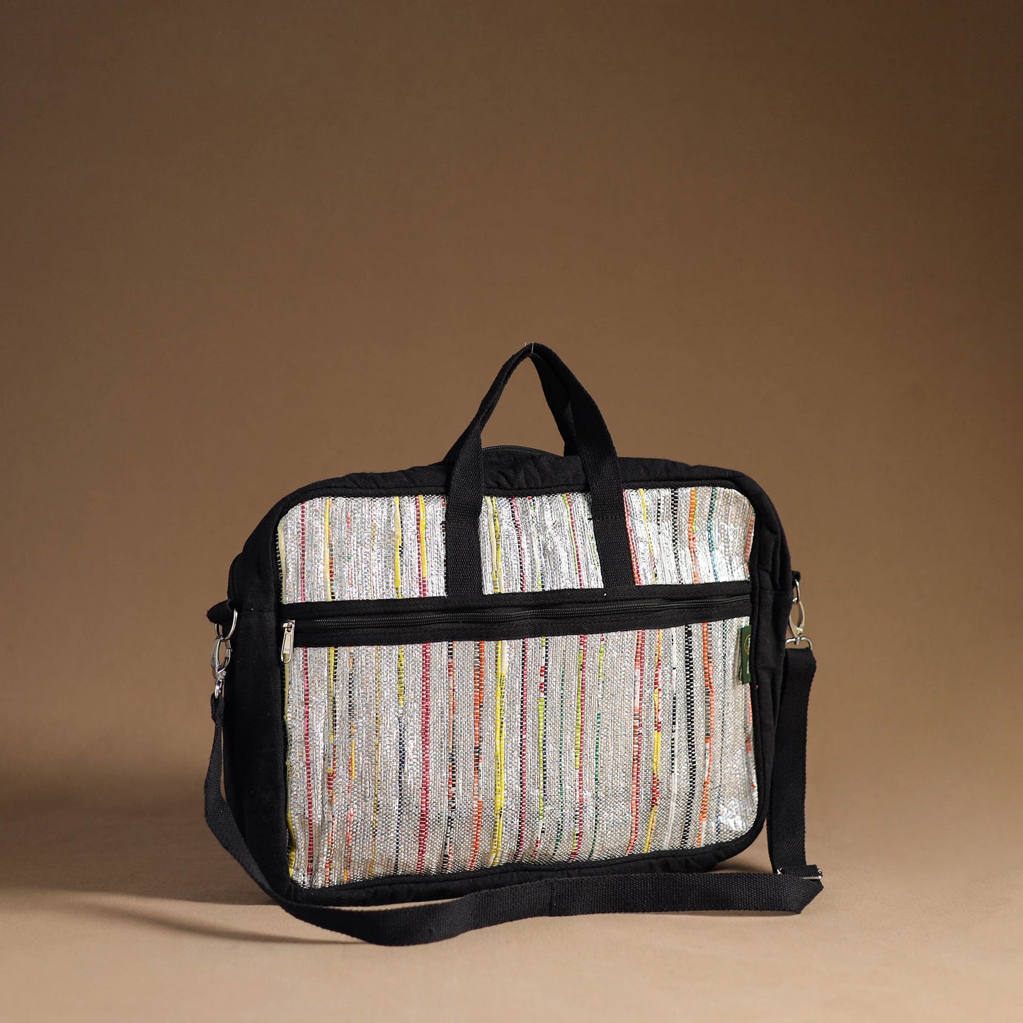 Multicolor Handcrafted Upcycled Woven Laptop Bag