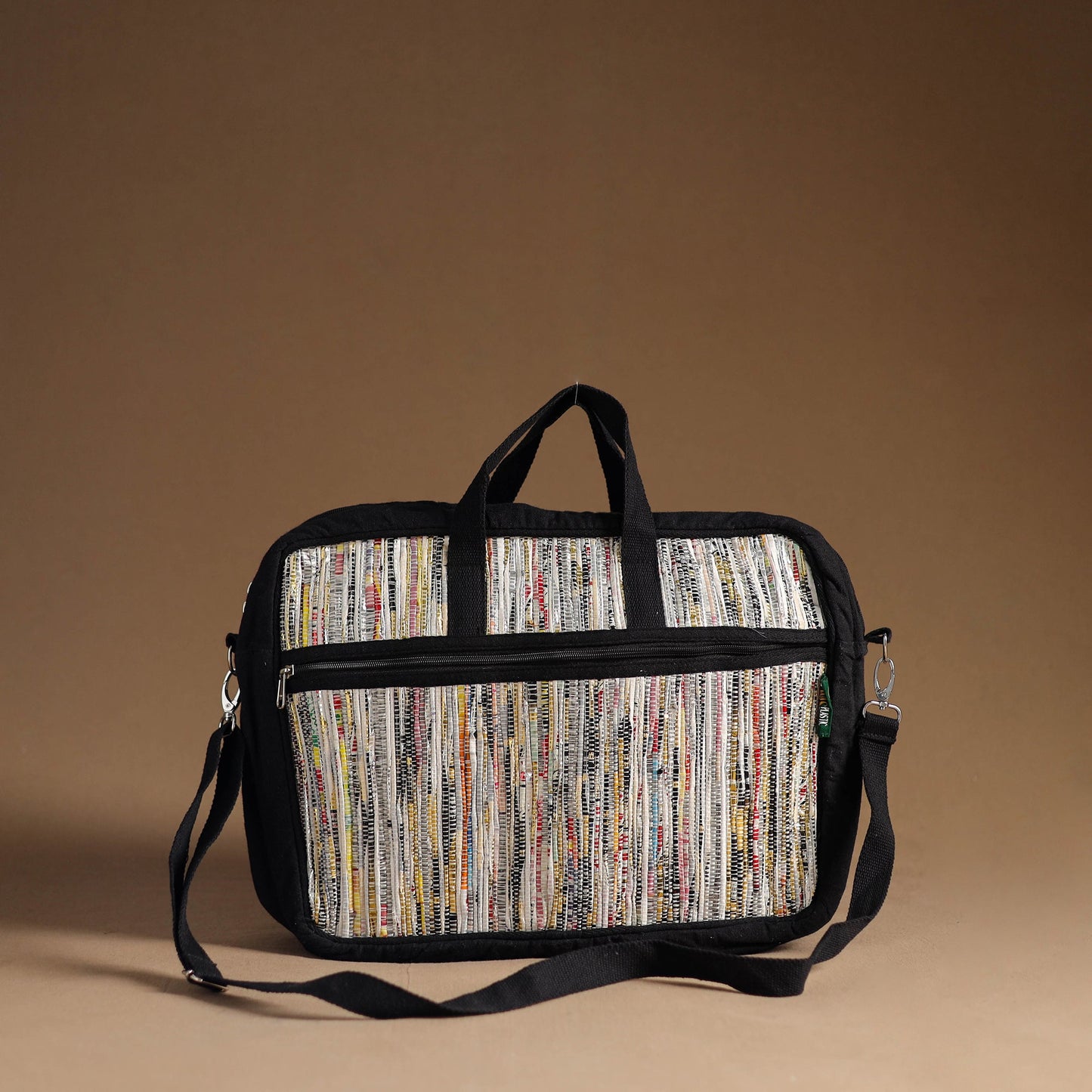Multicolor Handcrafted Upcycled Woven Laptop Bag