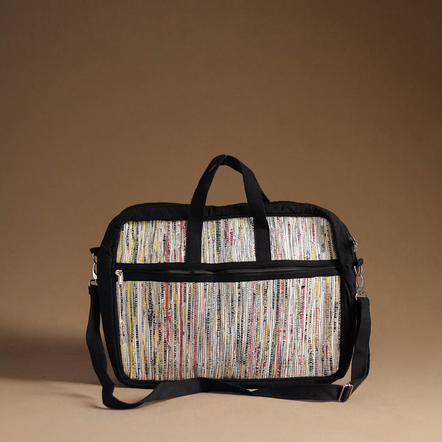 Multicolor Handcrafted Upcycled Woven Laptop Bag