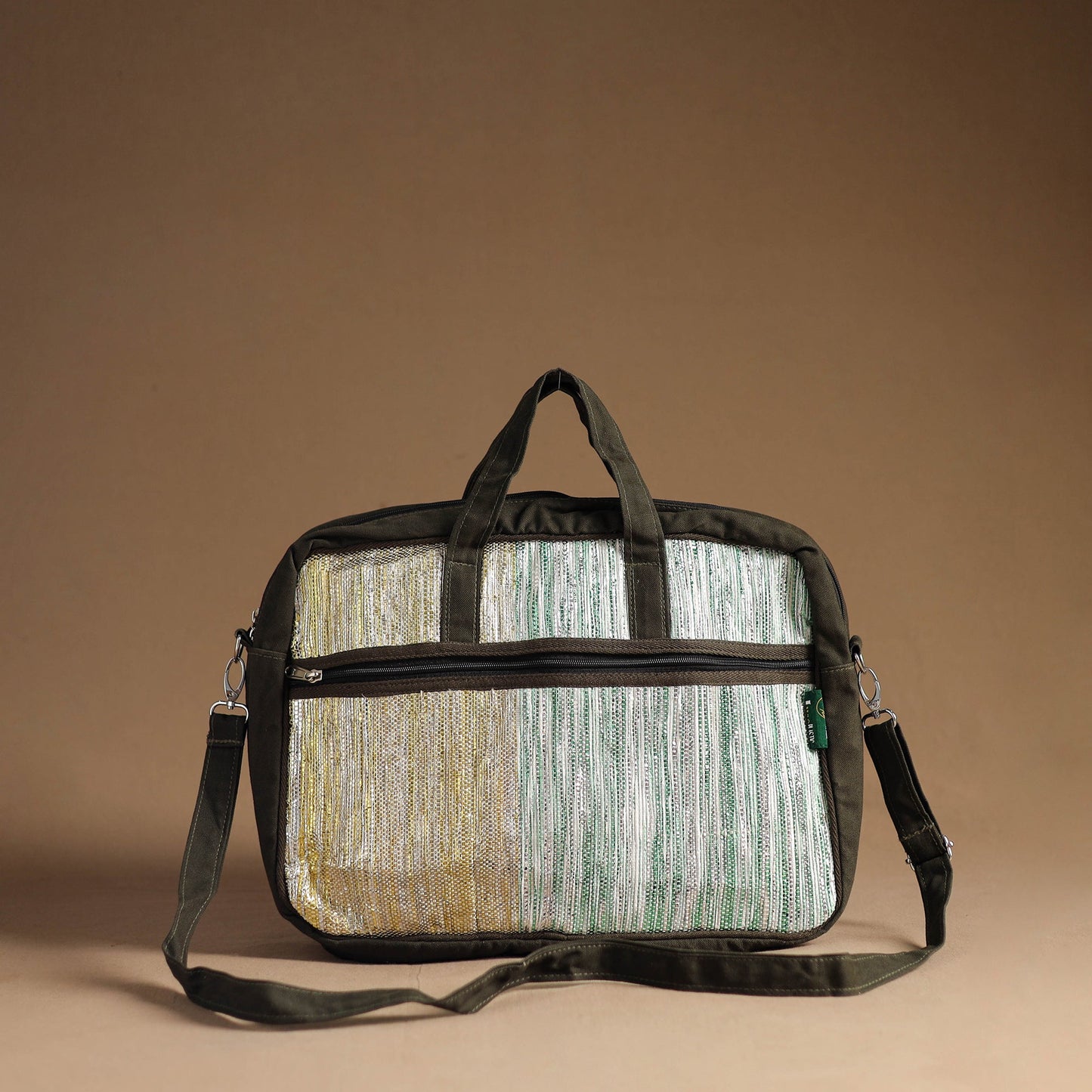 Multicolor Handcrafted Upcycled Woven Laptop Bag