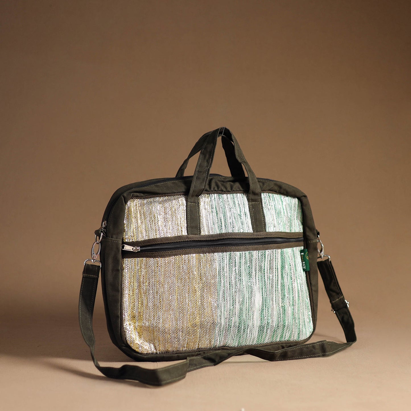 Multicolor Handcrafted Upcycled Woven Laptop Bag