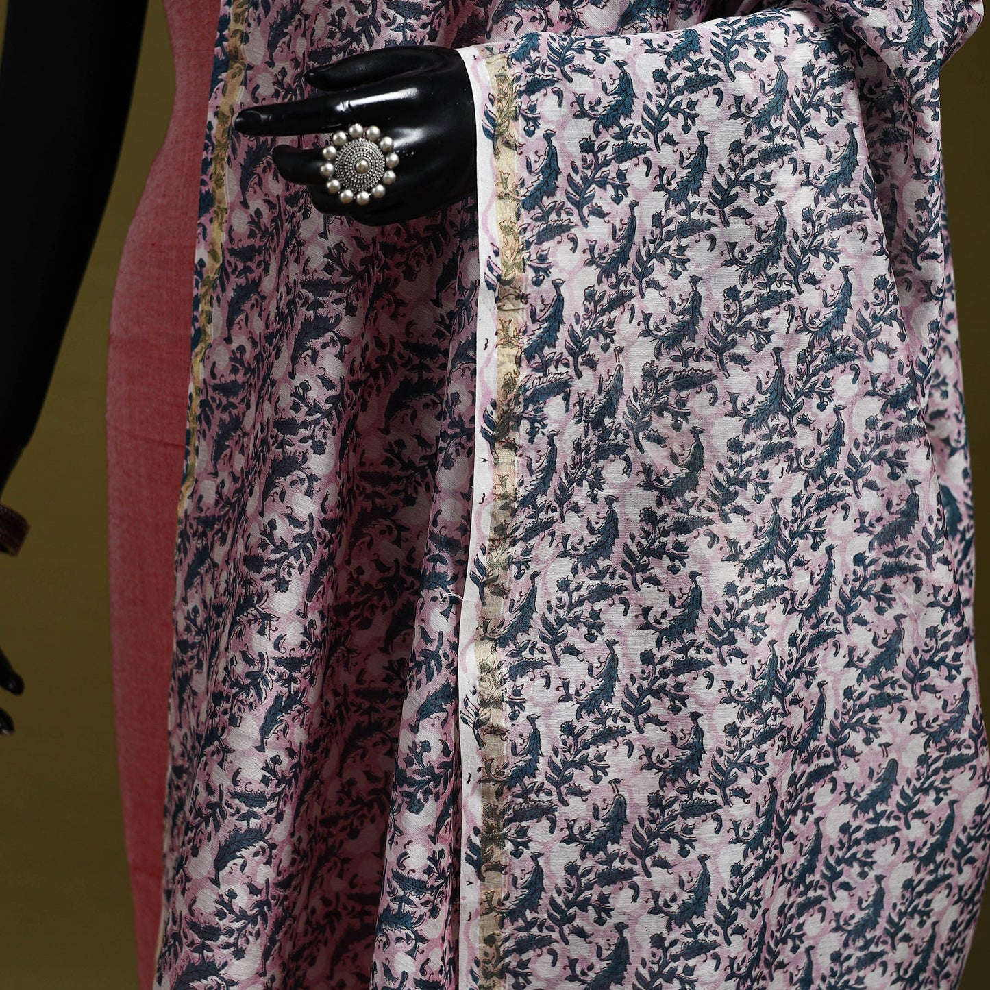 Multicolor - handloom chanderi silk hand sanganeri dupatta