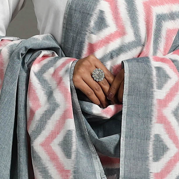 Multicolor Handloom Cotton Maniabandha Ikat Dupatta