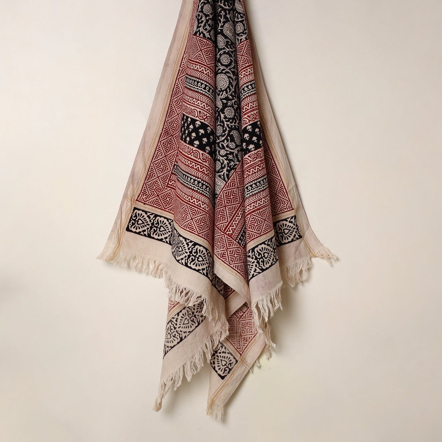 Multicolor Handloom Cotton Bagh Print Towel