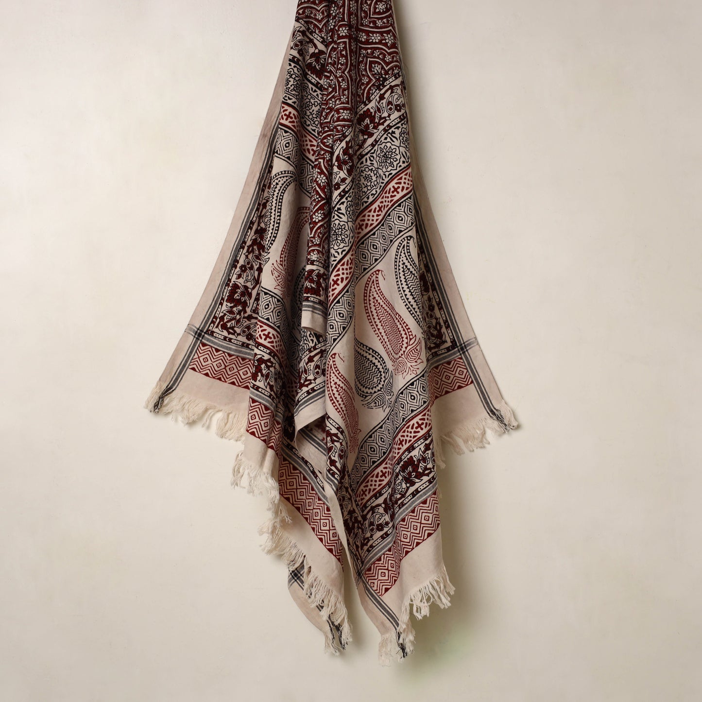 Multicolor Handloom Cotton Bagh Print Towel