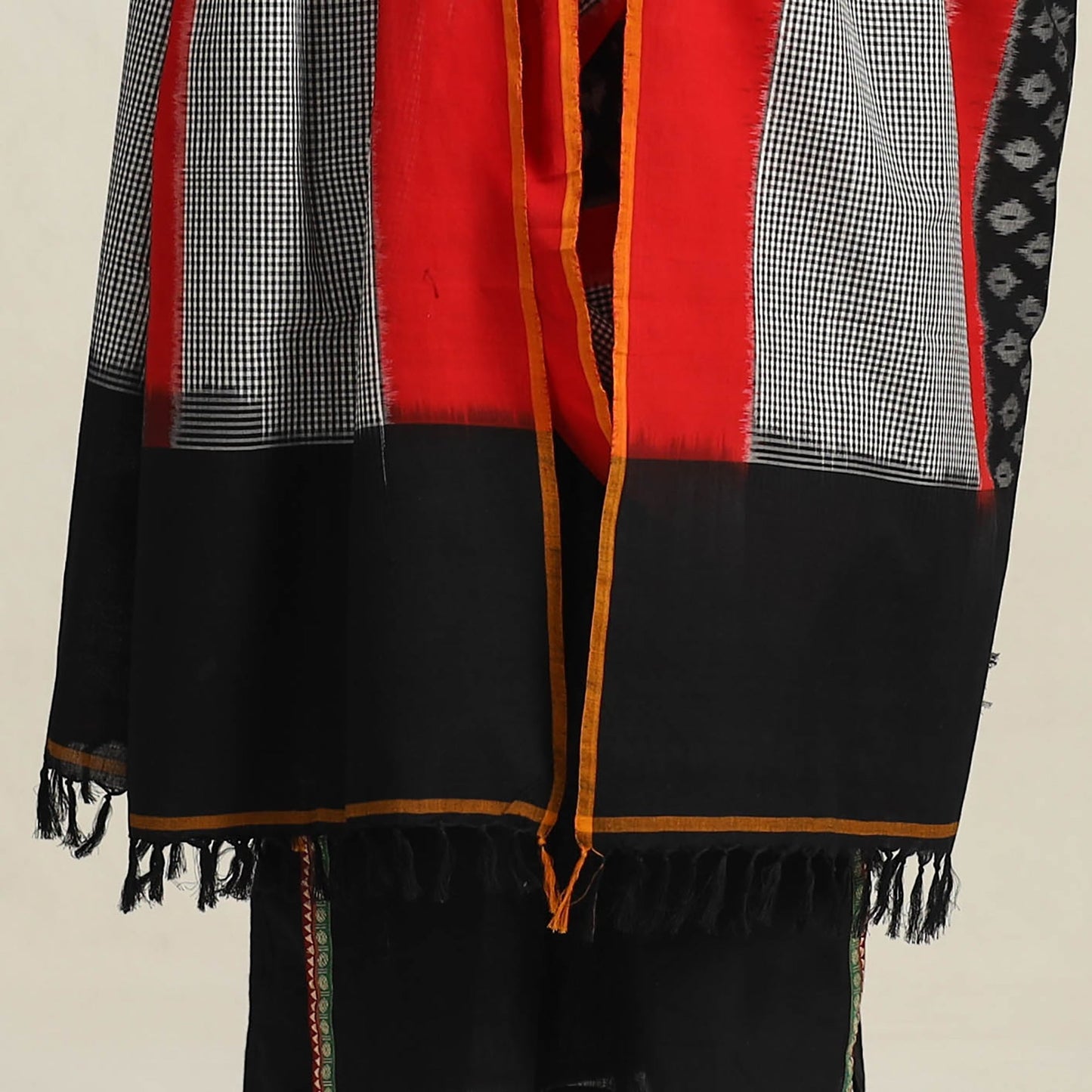 Multicolor - Handloom Cotton Pochampally Double Ikat Dupatta 14