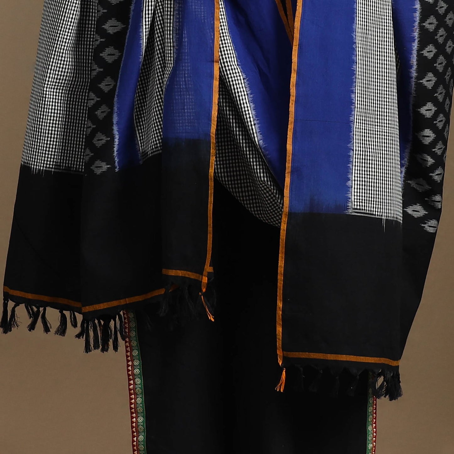 Multicolor Handloom Cotton Pochampally Ikat Dupatta