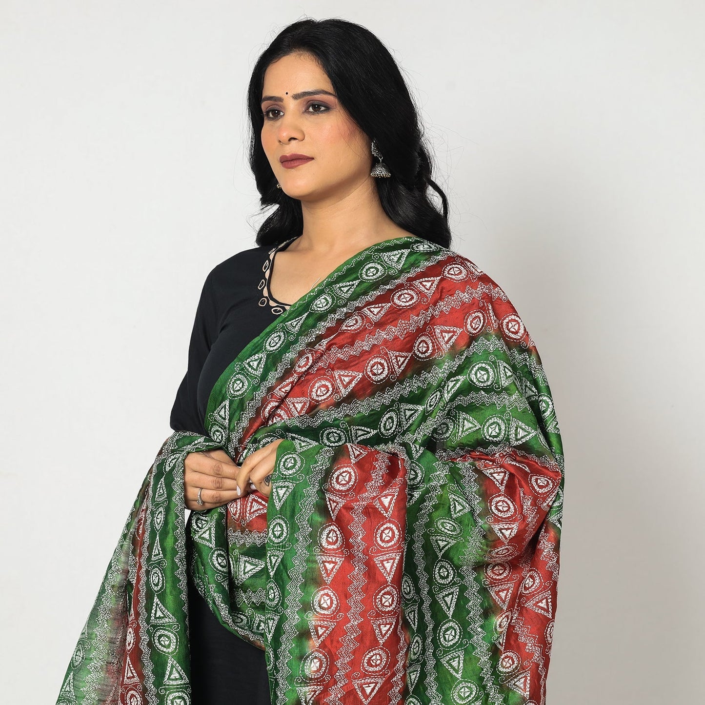 Kantha Embroidery Silk Dupatta