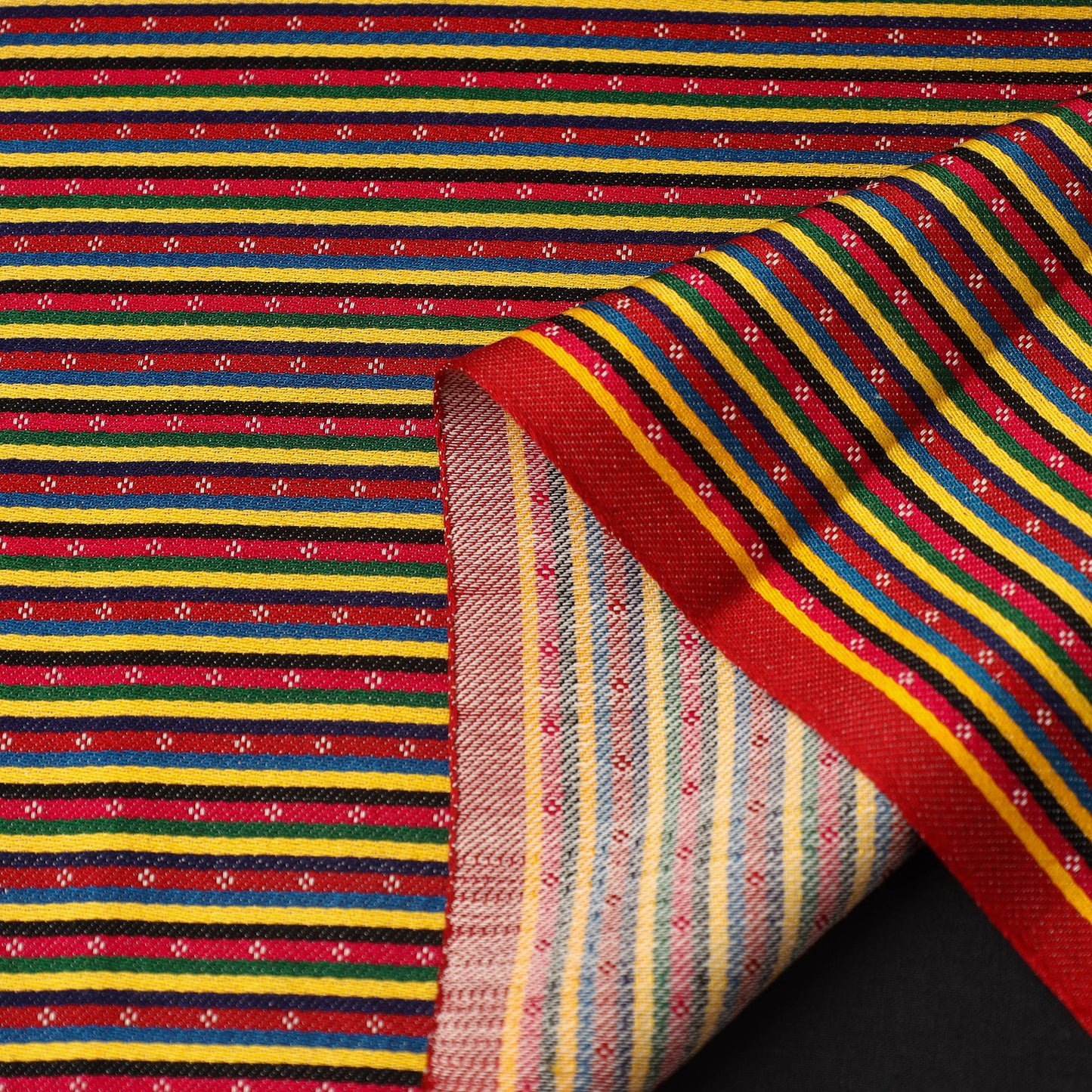 Multicolor Handloom Silk Cotton Mashru Fabric